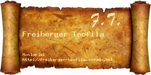 Freiberger Teofila névjegykártya